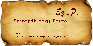 Szentpétery Petra névjegykártya