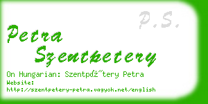 petra szentpetery business card